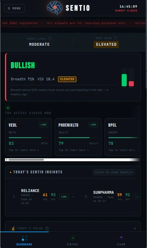Sentio dashboard